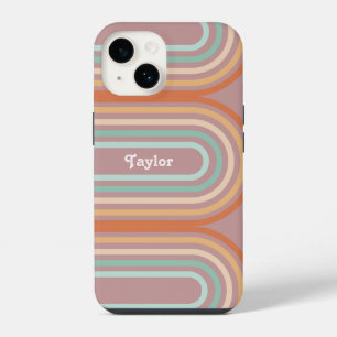 Boho Bohemian Pastel Rainbow Mauve Background iPhone 14 Case