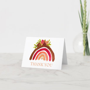 Boho Bohemian Rainbow Baby Shower Thank you  Card
