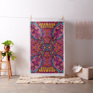 Boho Bohemian Retro Colourful Pattern Fabric
