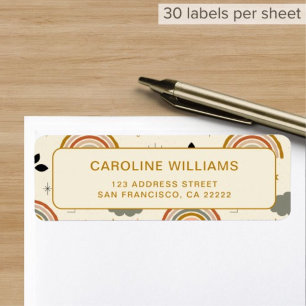 Boho Bohemian Unique Rainbow Return Address  Label