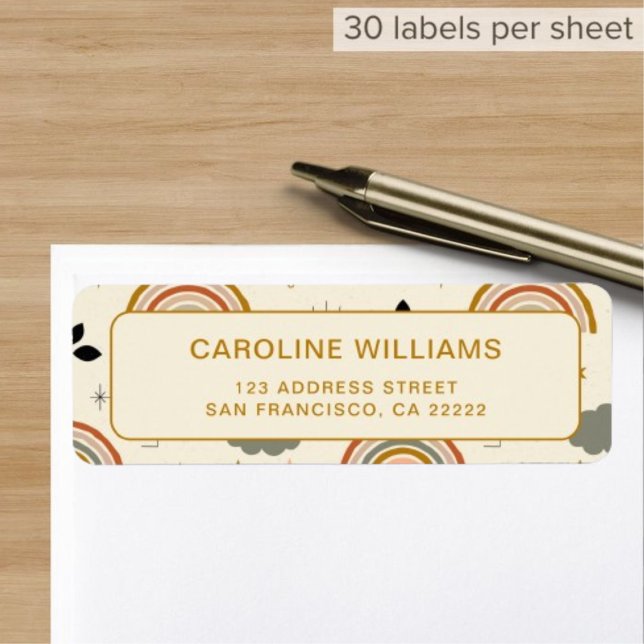 Boho Bohemian Unique Rainbow Return Address  Label (Creator Uploaded)
