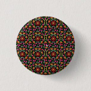 Boho Bold Floral Trivet 3 Cm Round Badge