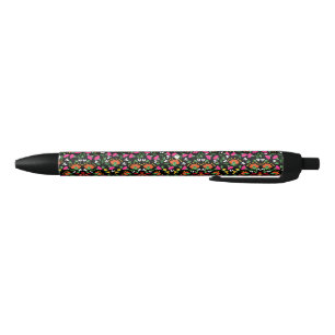 Boho Bold Floral Trivet Black Ink Pen