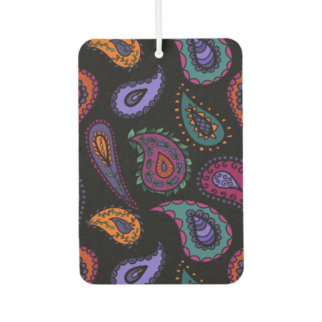 Boho Bold Paisley Beauty Two Sided Patterns Car Air Freshener (Front)