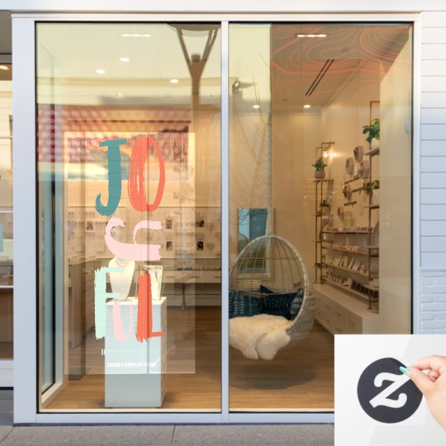 Boho bold script Joyful Christmas letters (Store Window)