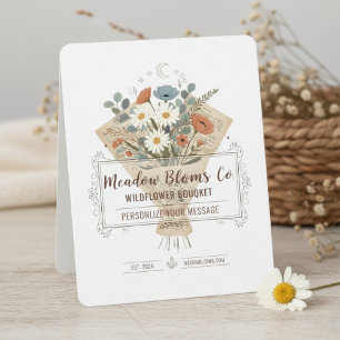 Boho Book-Page Flowers Personalised Art Invitation