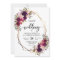 Boho bordo geometric wedding invitation
