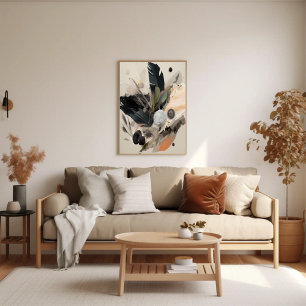 Boho Botanical Abstract Earthy Minimalist  Poster