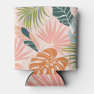 Boho Botanical Art: Nature Inspired Abstract Can Cooler