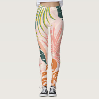 Boho Botanical Art: Nature Inspired Abstract Leggings