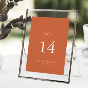 Boho Botanical Autumn Wedding  Table Number