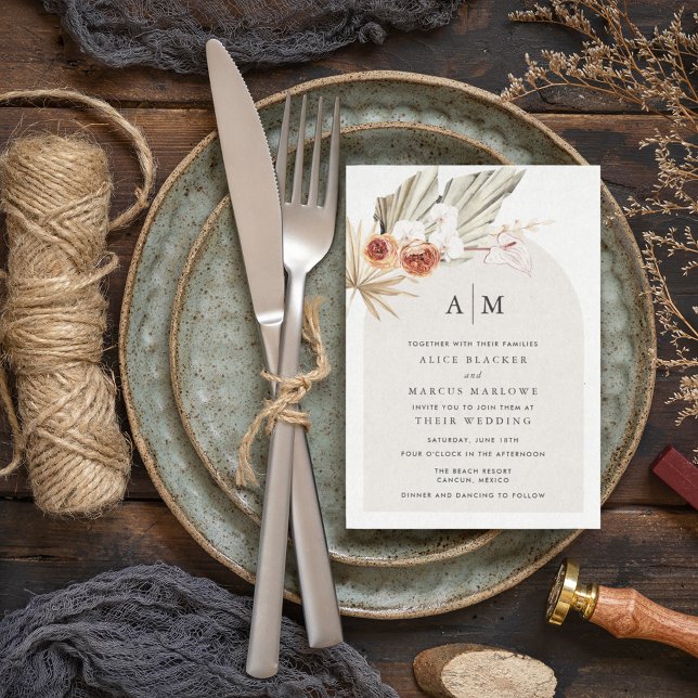 Boho Botanical Bohemian Floral Wedding Invitation (Creator Uploaded)