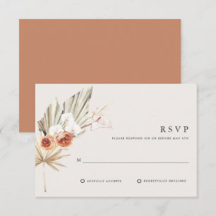 Boho Botanical Bohemian Floral Wedding RSVP Card