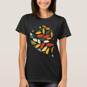 Boho Botanical Colourful Leaf Pattern 2025 Colours T-Shirt