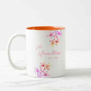Boho Botanical Custom Bridal Shower Two-Tone Coffee Mug