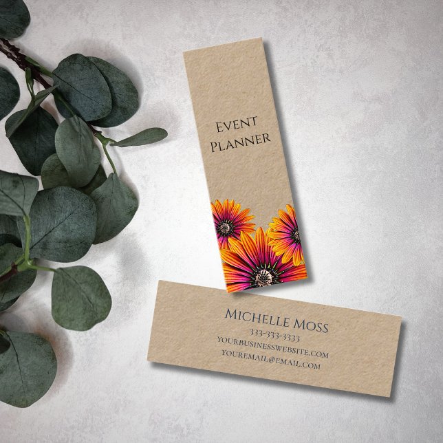 Boho Botanical Daisies Trendy Floral Mini Business Card (Creator Uploaded)