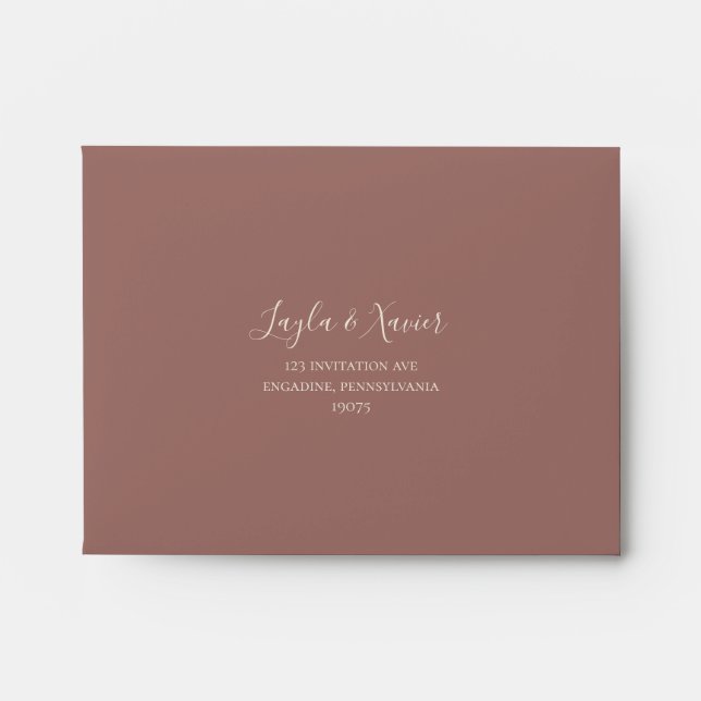 Boho Botanical | Dusty Rose Self Addressed RSVP Envelope (Front)