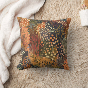 Boho Botanical Earthy Floral Cushion
