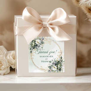 Boho Botanical Favour Stickers Greenery and Gold