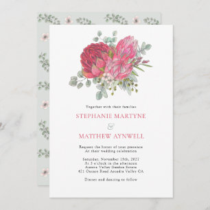 Boho Botanical Floral Eucalyptus Wedding Invitation