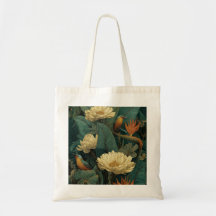 Boho Botanical Floral Tote Bag | Vintage