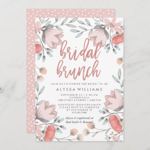 Boho Botanical Flowers Bridal Brunch Invitation