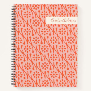 Boho Botanical Flowers in Pink Personalised Notebook