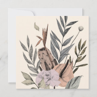 Boho Botanical Garden - Floral Illustration Invitation
