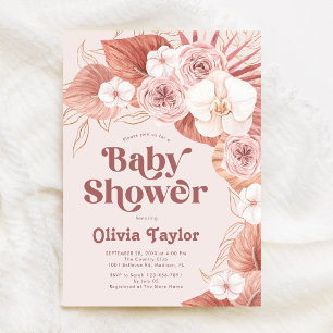 Boho Botanical Girl Baby Shower Invitation