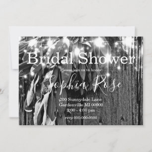 Boho botanical herb leaves rustic Barn-wood  Invitation