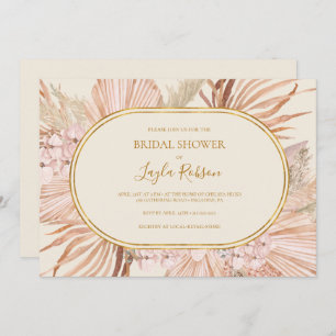 Boho Botanical   Ivory Horizontal Bridal Shower Invitation