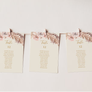 Boho Botanical   Ivory Table Number Seating Chart