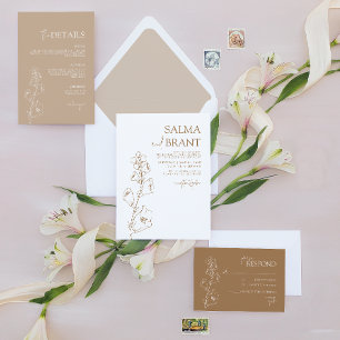 Boho Botanical • Minimalist Modern Floral  Invitation