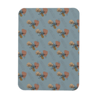 Boho Botanical Pattern Mocha Mousse and Accents Magnet