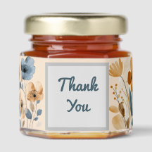 Boho Botanical Thank You Honey Favour Jar