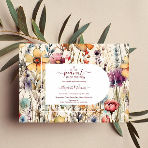 Boho Botanical Watercolor Wildflowers Baby Shower  Invitation
