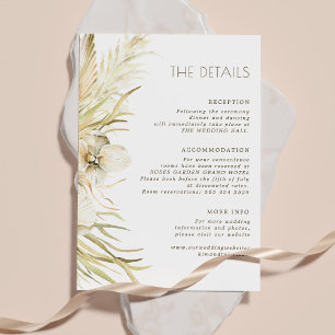 Boho botanical wedding guest information details enclosure card