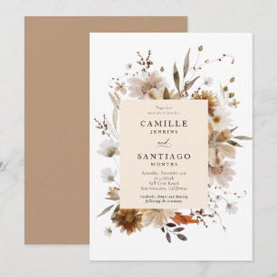 Boho Botanical Wedding Invitation