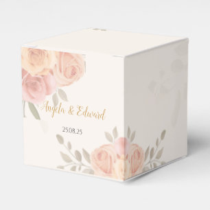 Boho Botanical White Pink Pose Favour Box