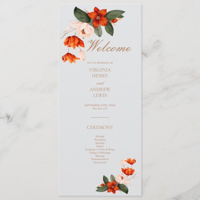 Boho bouquet with fiery flowers program (Front)