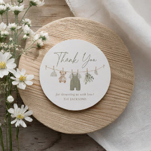 Boho Boy Baby Clothes Baby Shower Classic Round Sticker