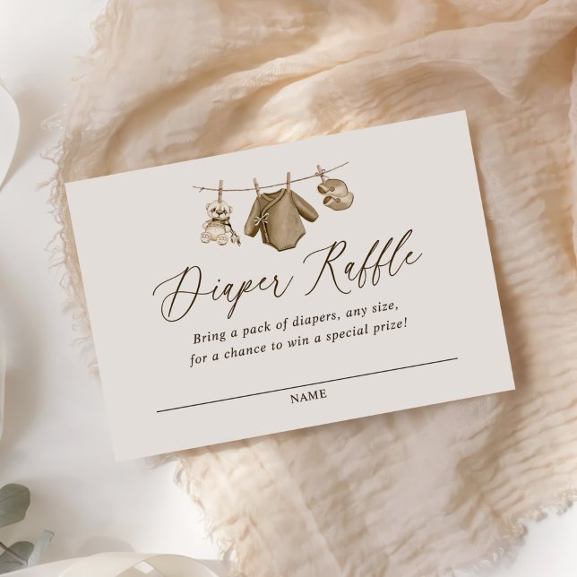 Boho Boy Baby Clothes Diaper Raffle Ticket Enclosure Card (Creator Uploaded)