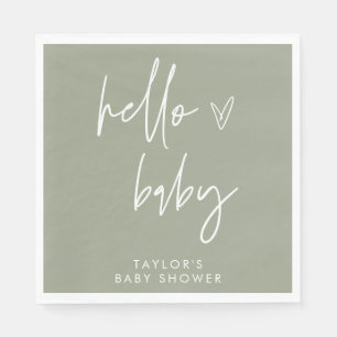 Boho Boy Baby Shower Green Paper Napkin Boho Decor