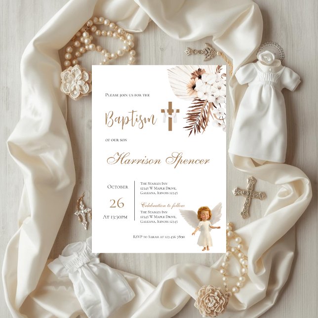 Boho Boy Baptism Invitation  (Creator Uploaded)