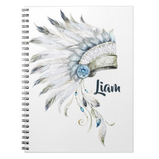 Boho Boy Feather Headdress Custom Journal