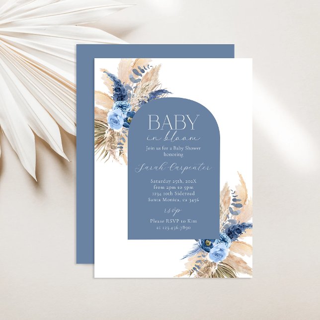 Boho Boy Pampas Baby Shower Invitation (Creator Uploaded)