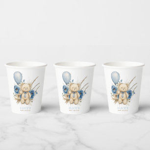 Boho Boy Teddy Bear Baby Shower Party Decorations  Paper Cups