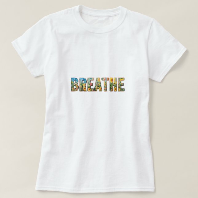 Boho Breathe Mindful Womens T Shirt (Design Front)