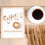 Boho Bridal Brunch - Coffee Bar Sign Poster<br><div class="desc">Elegant and minimalist boho bridal invitation with coffee colour tones. 
Easy Customisable.</div>