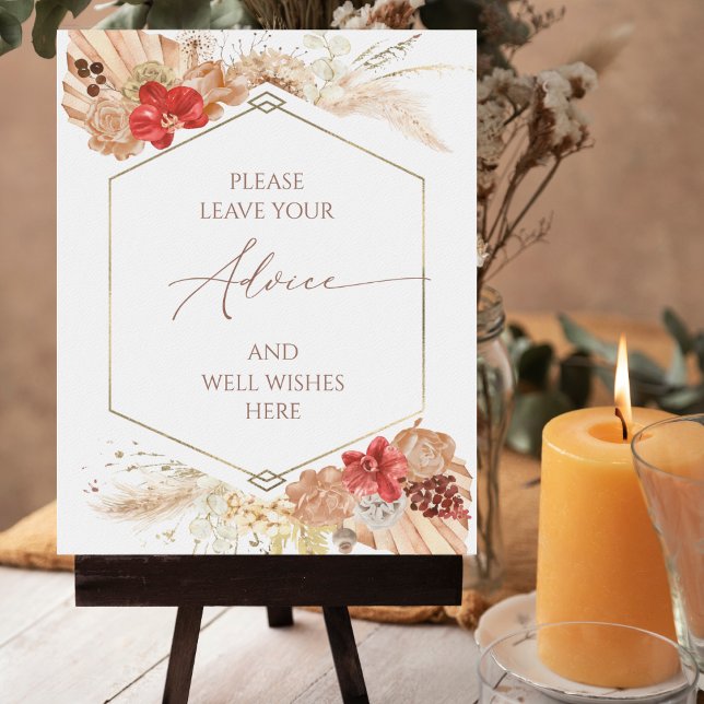 Boho Bridal Shower Advice And Well Wishes Poster (Creator Uploaded)